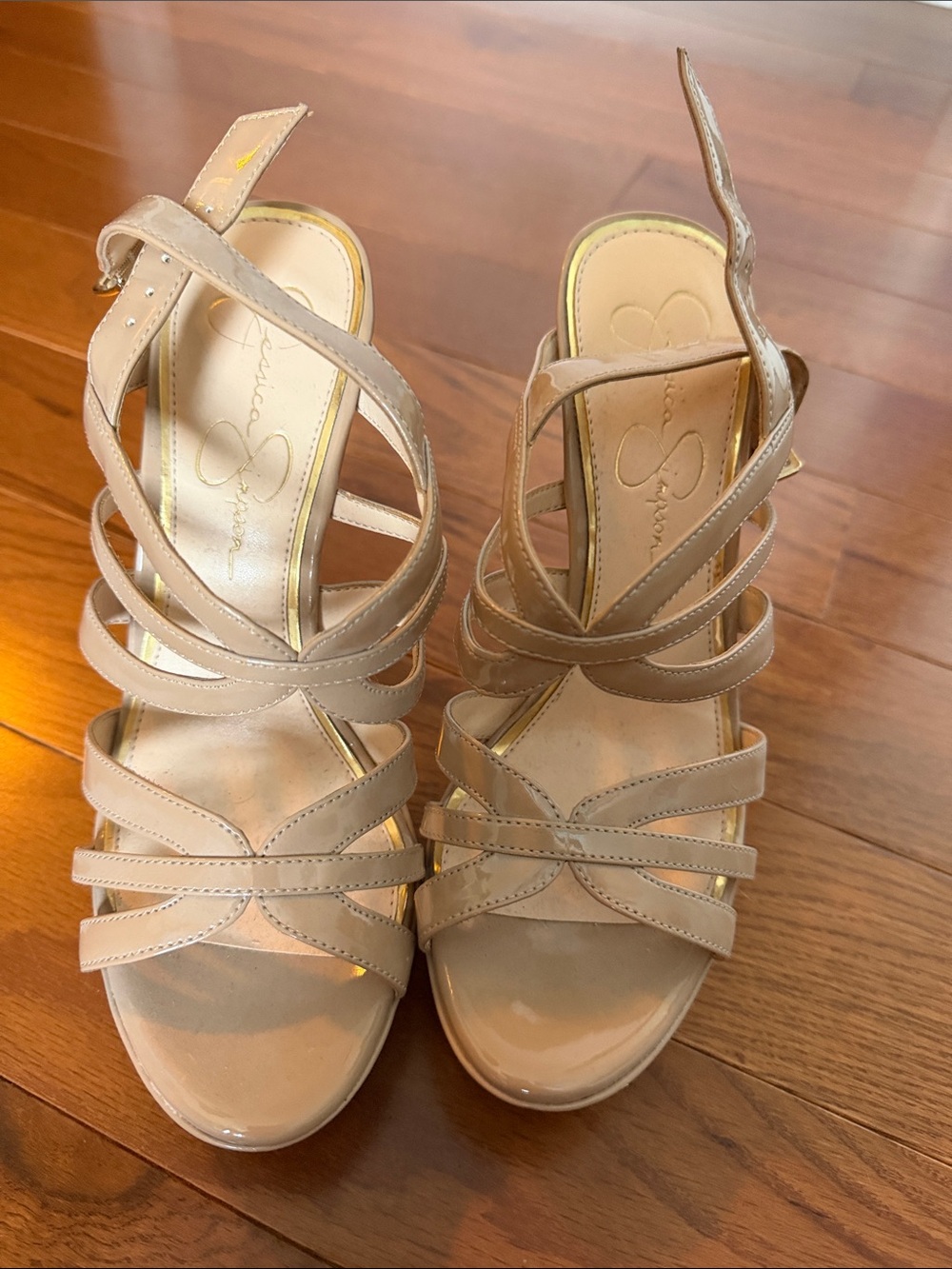 Jessica Simpson Beige Strappy High Heel Sandals - Picture 5 of 5